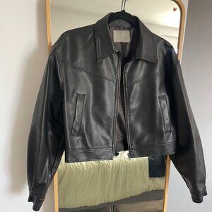 Baggy faux leather jacket from boutique store in Seoul, KR